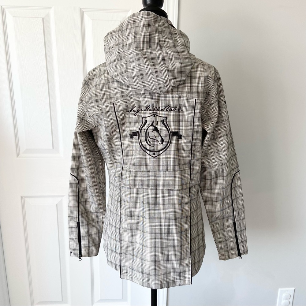 Kerrits Rain Shelter Barn Jacket Medium Tan Plaid - Picture 3 of 16